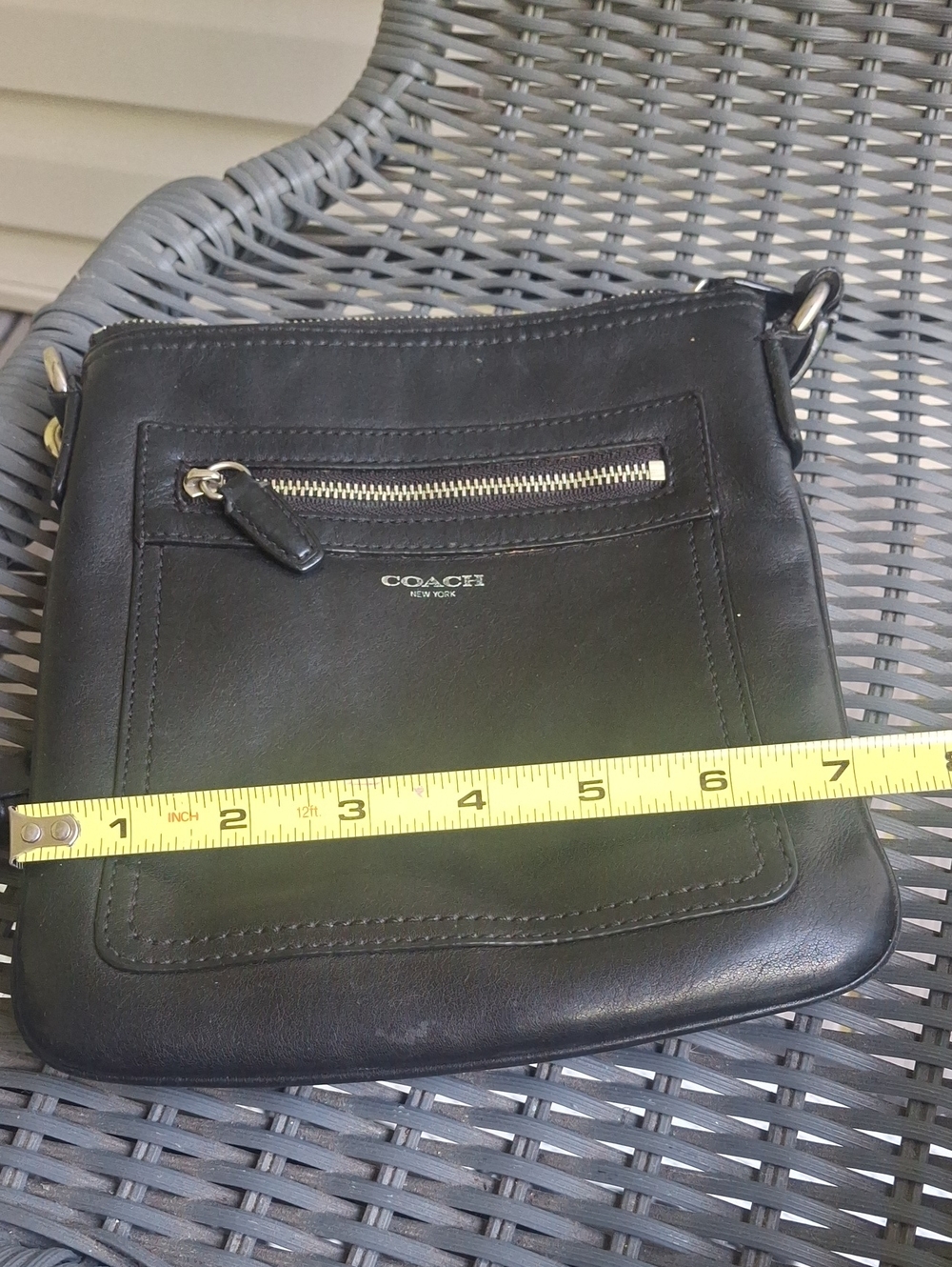 Coach Black Leather Crossbody with Front Zip Pocket - Picture 8 of 8